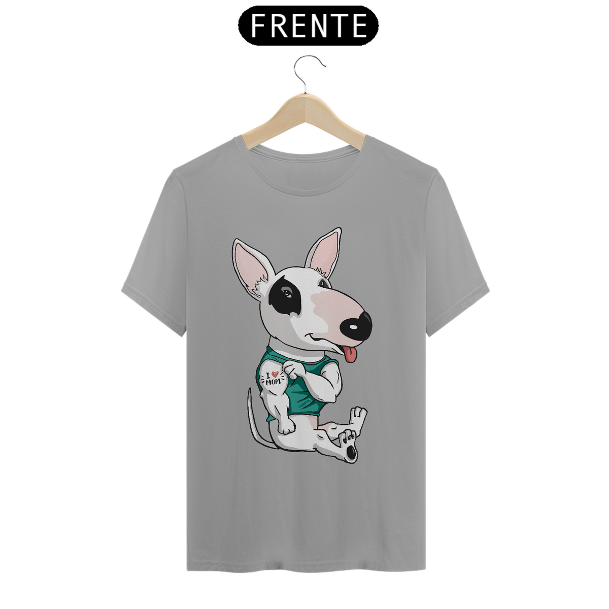 Nome do produto: Camiseta Bull Terrier I Love Mom
