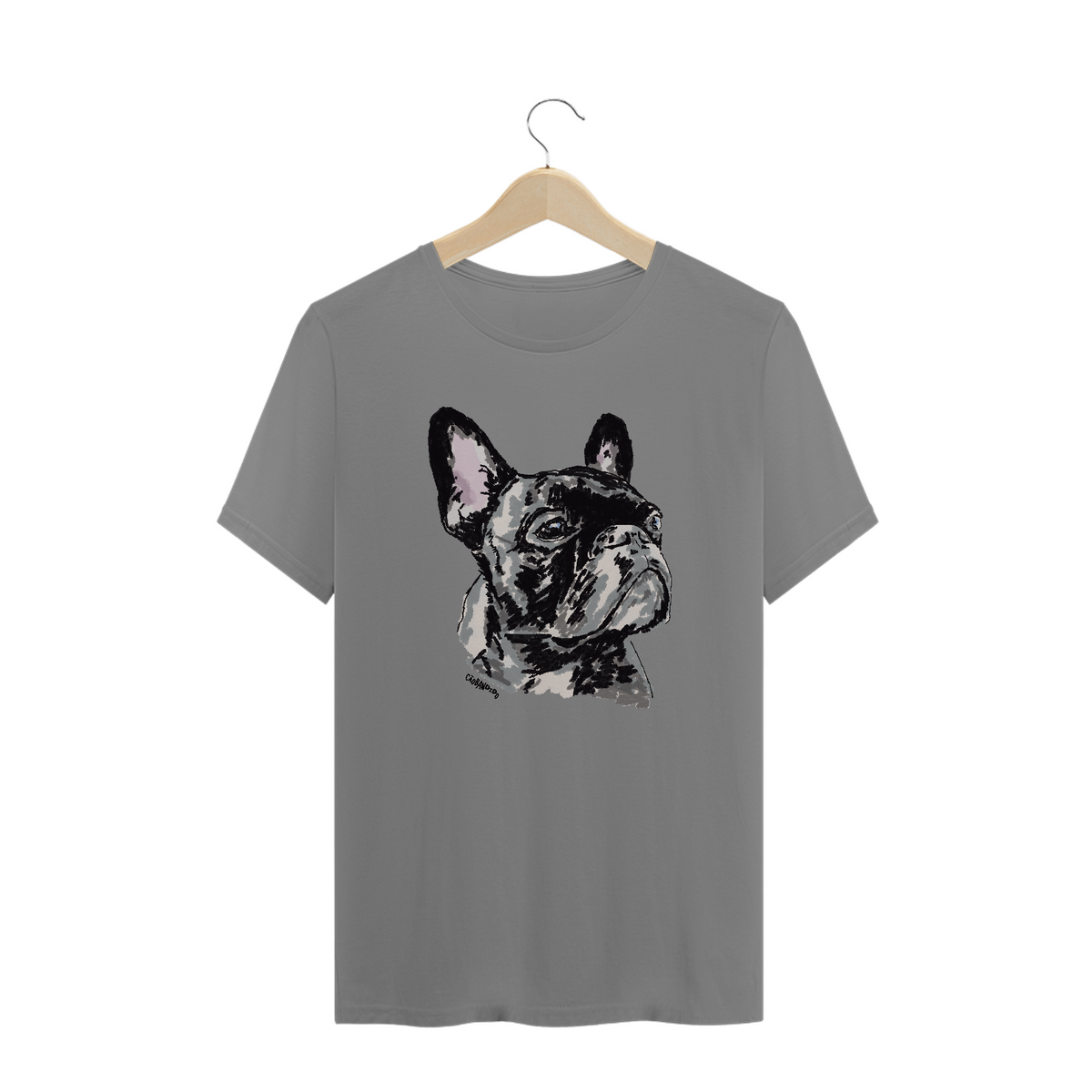 Nome do produto: Camiseta Plus Size Bulldog Francês Pintura Digital