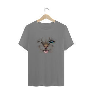 Nome do produtoCamiseta Plus Size Gato Piscando