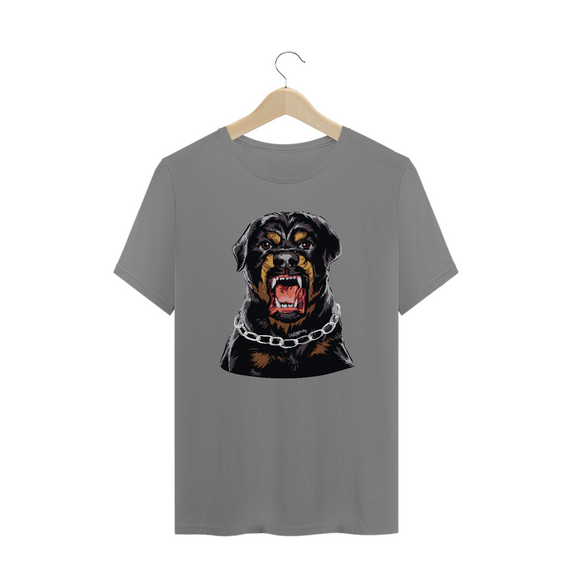 Camiseta Plus Size Rottweiler com Cara de Bravo