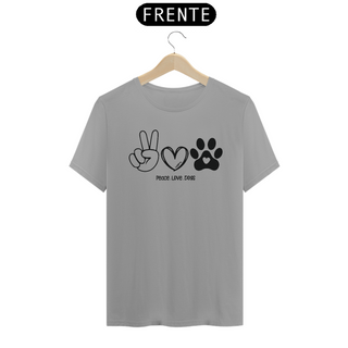 Nome do produtoCamiseta Peace, love, dogs