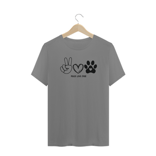 Camiseta Plus Size Peace, love, dogs