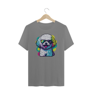 Nome do produtoCamiseta Plus Size Bichon Frisé de Óculos de Sol