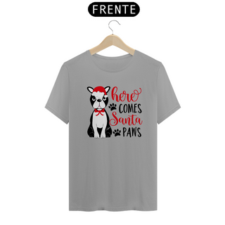 Nome do produtoCamiseta Natal - Here Comes Santa Paws