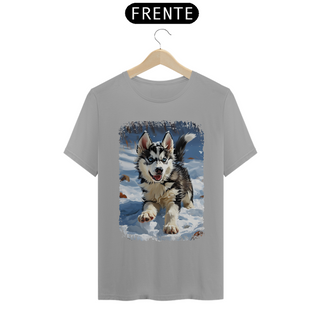 Nome do produtoCamiseta Husky Siberiano Correndo na Neve