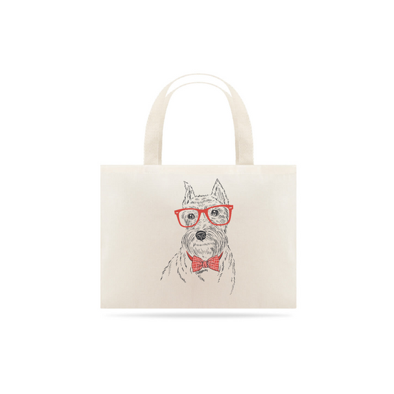 Ecobag Schnauzer de Óculos e Gravatinha