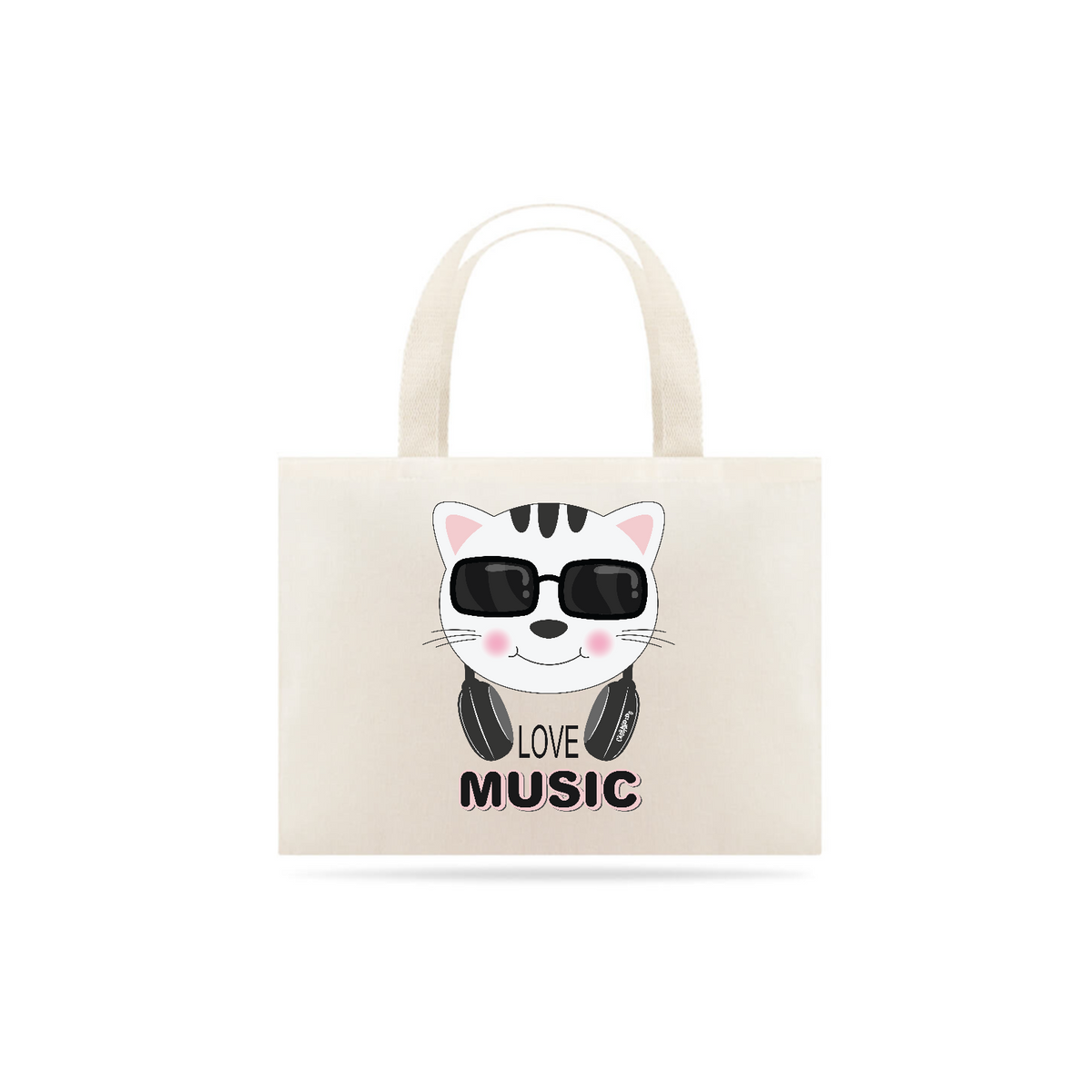 Nome do produto: Ecobag Gato Love Music