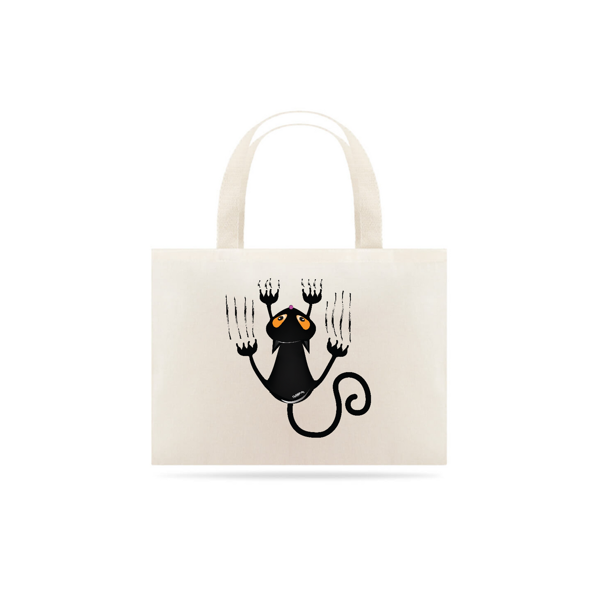 Nome do produto: Ecobag Gato Preto Arranhando