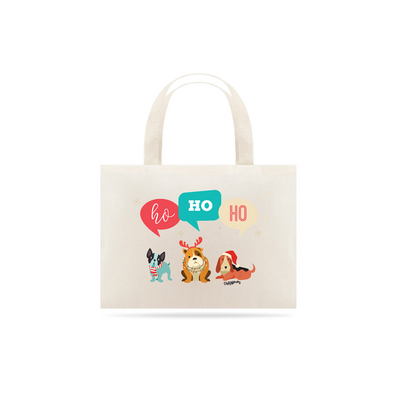 Ecobag Cachorro Natal Ho Ho Ho