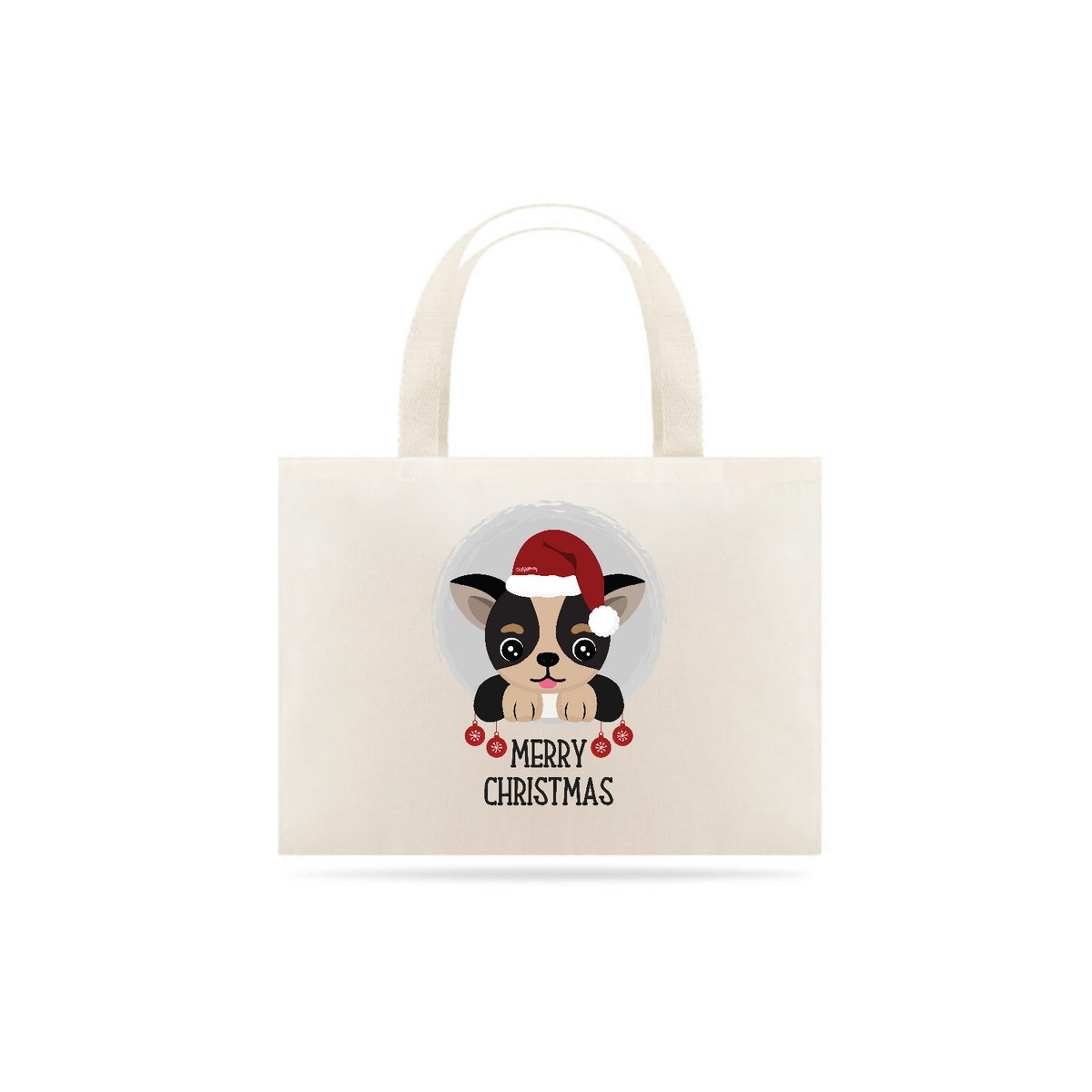 Nome do produto: Ecobag Cachorro Merry Christmas