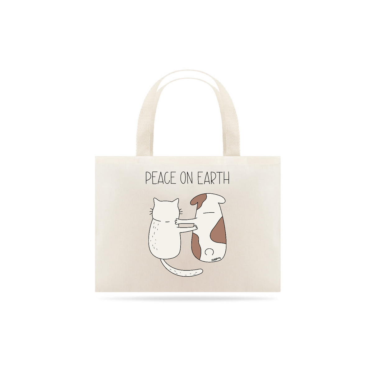 Nome do produto: Ecobag Cachorro e Gato - Peace on Earth