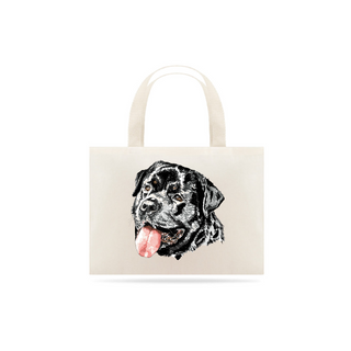 Ecobag Rottweiler Cara Preta Pintura Digital