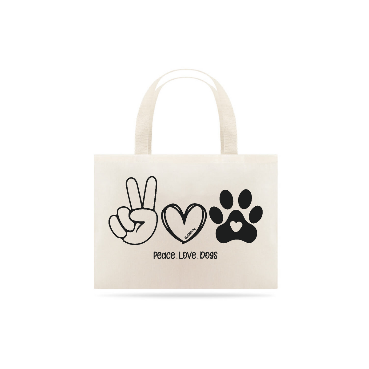 Nome do produto: Ecobag Peace, love, dogs