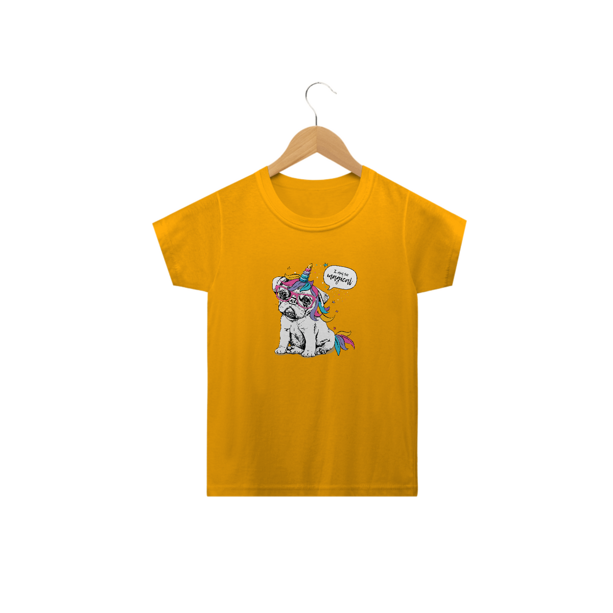 Nome do produto: Camiseta Infantil Bulldog Francês Unicórnio - I am So Magical