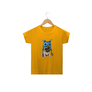 Camiseta Infantil Cachorro Pug Coruja