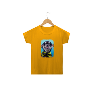 Nome do produtoCamiseta Infantil Chihuahua Preto de Gravatinha