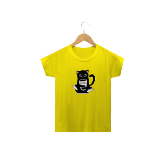 Nome do produtoCamiseta Infantil Gato Preto Café