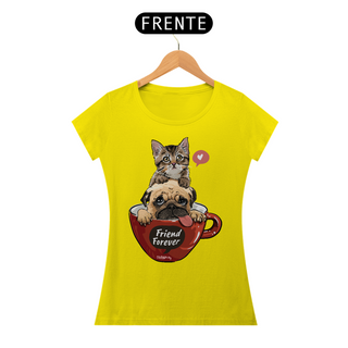 Nome do produtoBaby Look Gato e Cachorro - Friend Forever