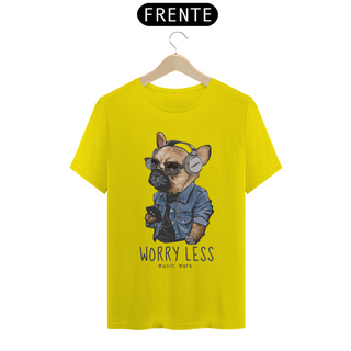Camiseta Cachorro Worry Less - Music More