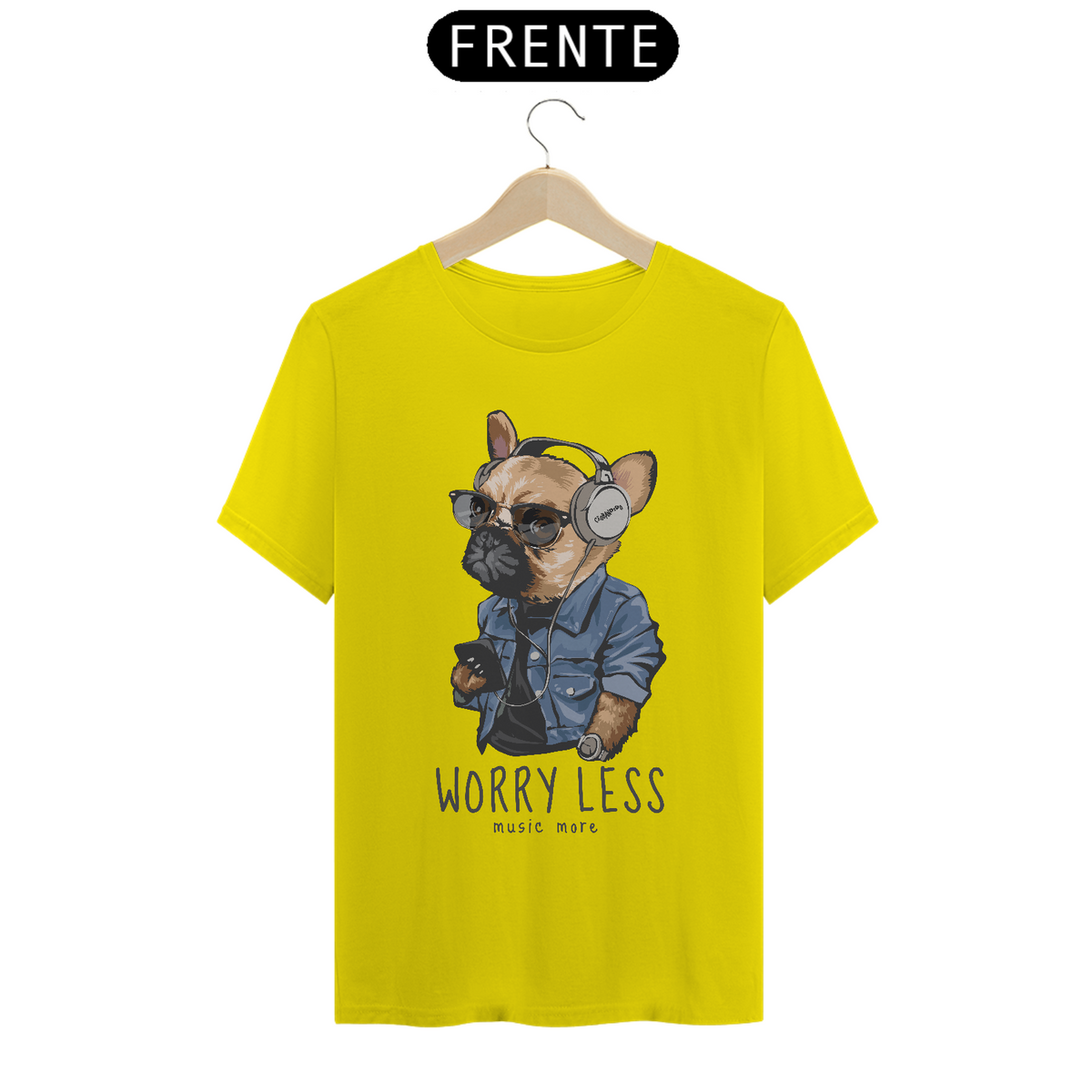 Nome do produto: Camiseta Cachorro Worry Less - Music More