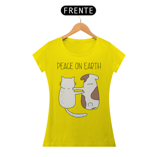 Nome do produtoBaby Look Cachorro e Gato - Peace on Earth