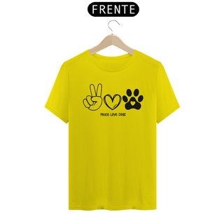 Nome do produtoCamiseta Peace, love, dogs