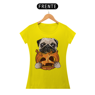 Nome do produtoBaby Look Pug Comendo uma Abóbora