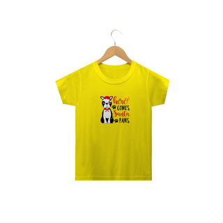 Nome do produtoCamiseta Infantil Natal - Here Comes Santa Paws