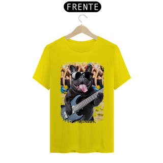 Nome do produtoCamiseta Bulldog Francês Tocando Guitarra