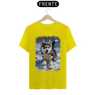 Nome do produtoCamiseta Husky Siberiano Correndo na Neve