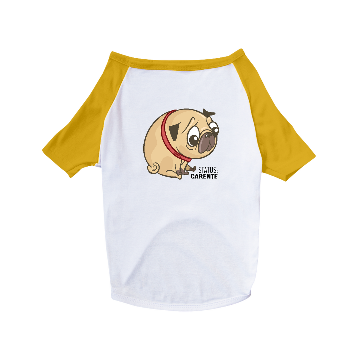 Nome do produto: Camiseta para Cachorro - Pug Status Carente