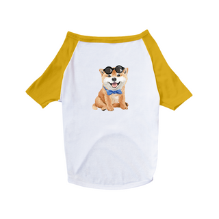 Nome do produtoCamiseta para Cachorro - Akita Filhote de Óculos e Gravatinha