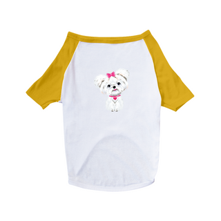 Nome do produtoCamiseta para Cachorro - Maltês de Lacinho