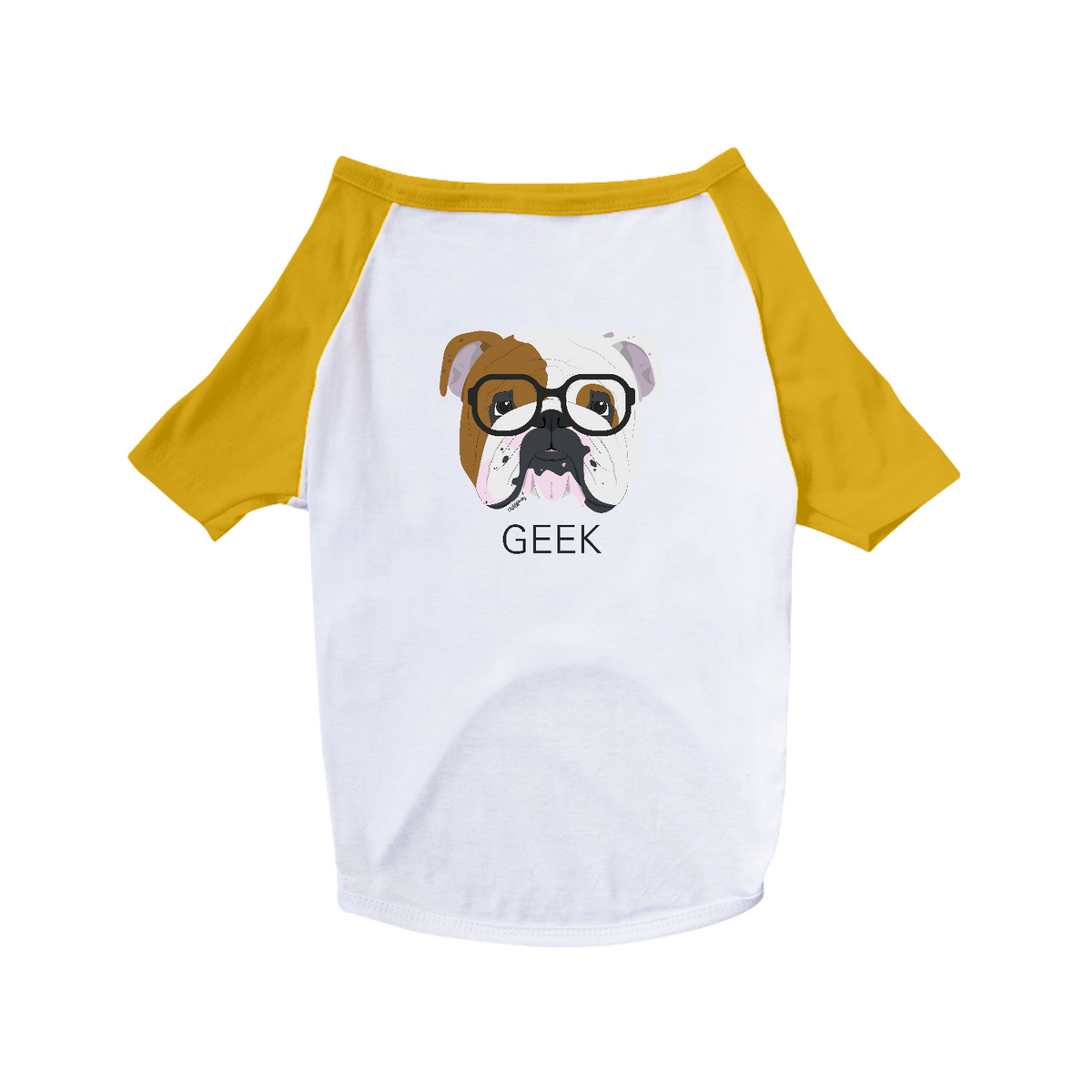 Nome do produto: Camiseta para Cachorro - Bulldog Inglês Geek