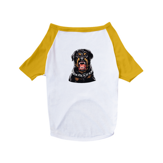 Nome do produtoCamiseta para Cachorro - Rottweiler com Cara de Bravo