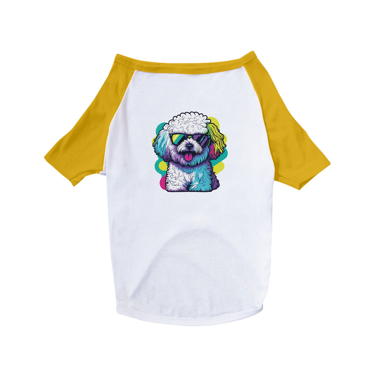 Nome do produto: Camiseta para Cachorro - Bichon Frisé de Óculos de Sol