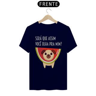 Nome do produtoCamiseta Cachorro Melancia - Será Que Assim Você Olha Pra Mim?