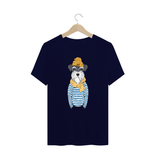 Camiseta Plus Size Schnauzer Cachorro Marinheiro