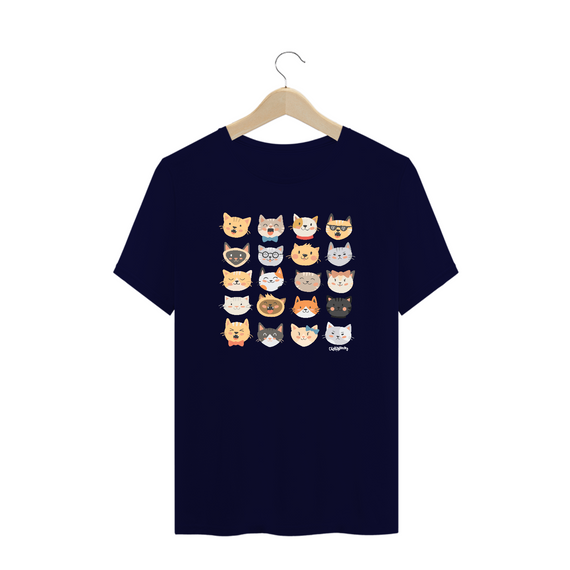 Camiseta Plus Size Cats Emoticons