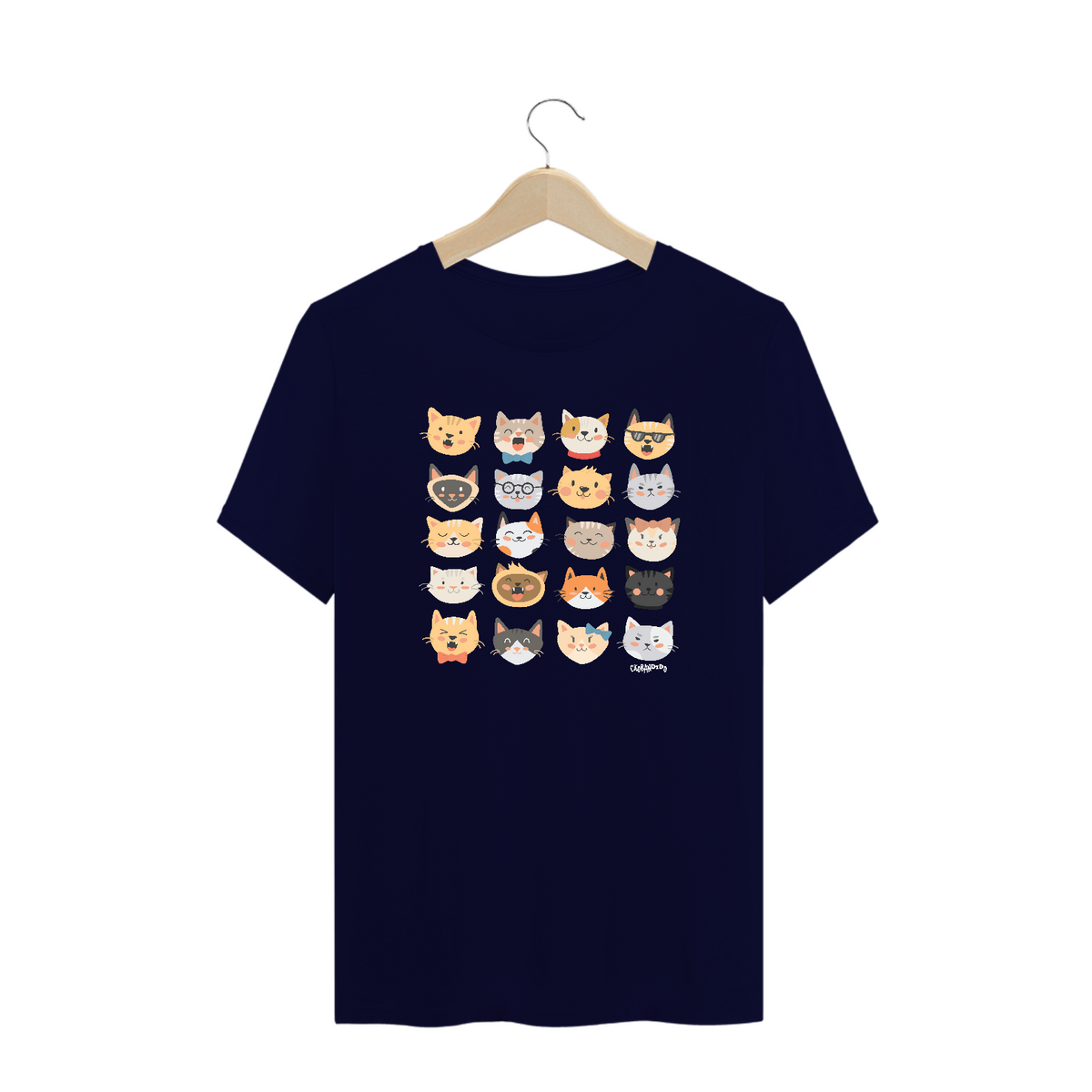 Nome do produto: Camiseta Plus Size Cats Emoticons