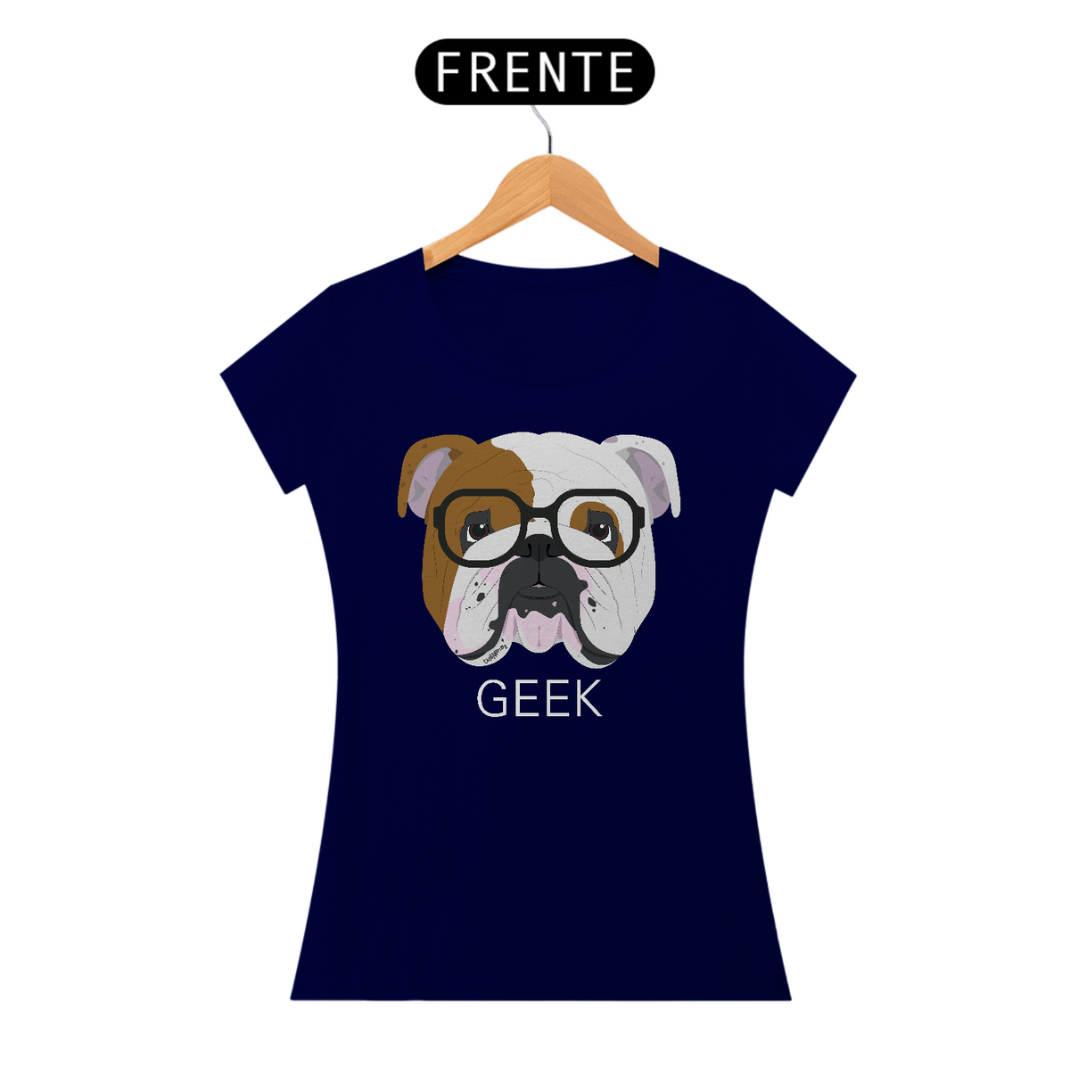 Nome do produto: Baby Look Bulldog Inglês Geek