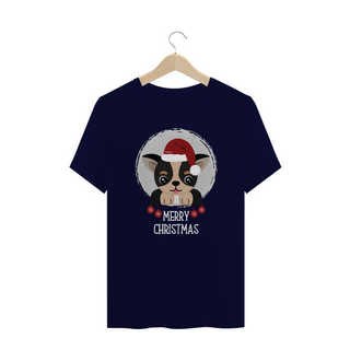 Nome do produtoCamiseta Plus Size Cachorro Merry Christmas