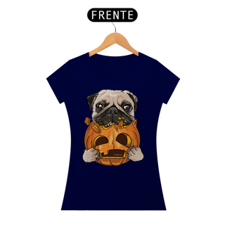 Nome do produtoBaby Look Pug Comendo uma Abóbora