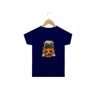 Nome do produtoCamiseta Infantil Pug Comendo uma Abóbora