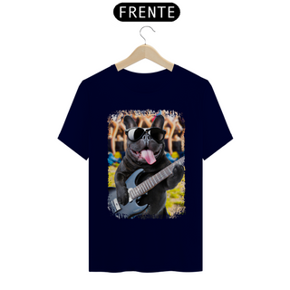 Nome do produtoCamiseta Bulldog Francês Tocando Guitarra