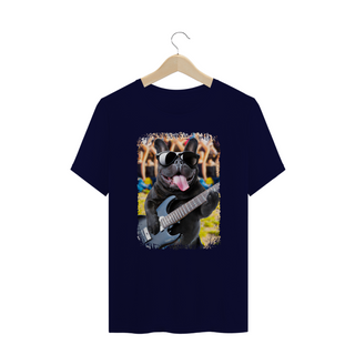 Nome do produtoCamiseta Plus Size Bulldog Francês Tocando Guitarra