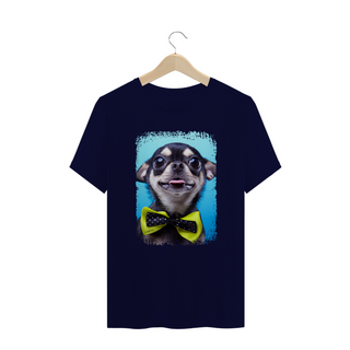 Nome do produtoCamiseta Plus Size Chihuahua Preto de Gravatinha