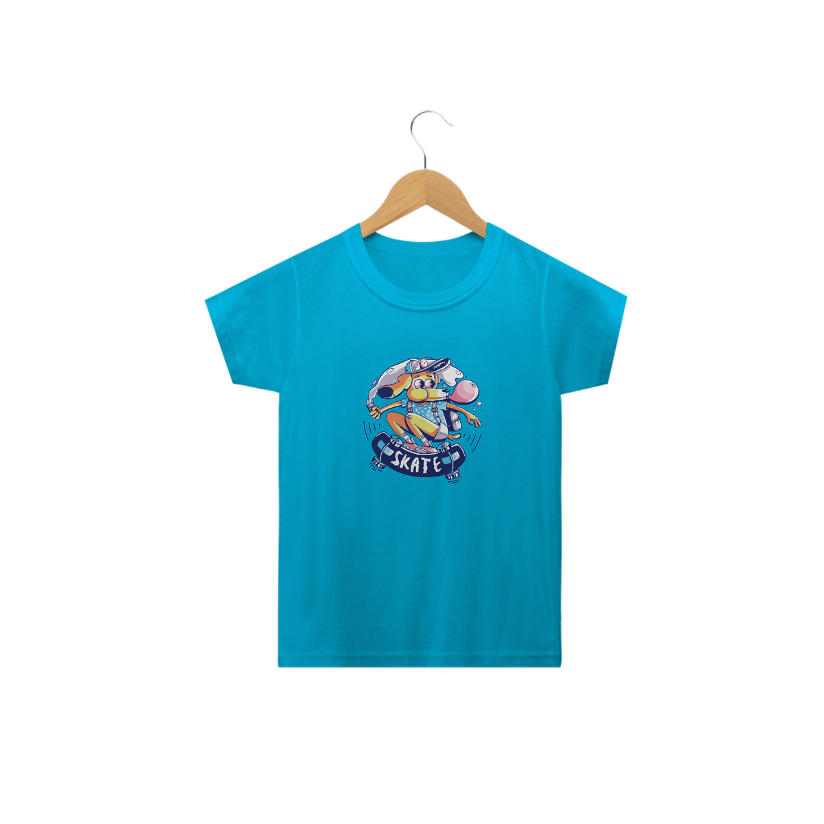 Nome do produto: Camiseta Infantil Cachorro Skatista