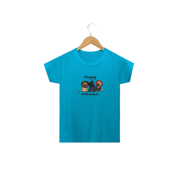 Camiseta Infantil Cachorro Happy Halloween