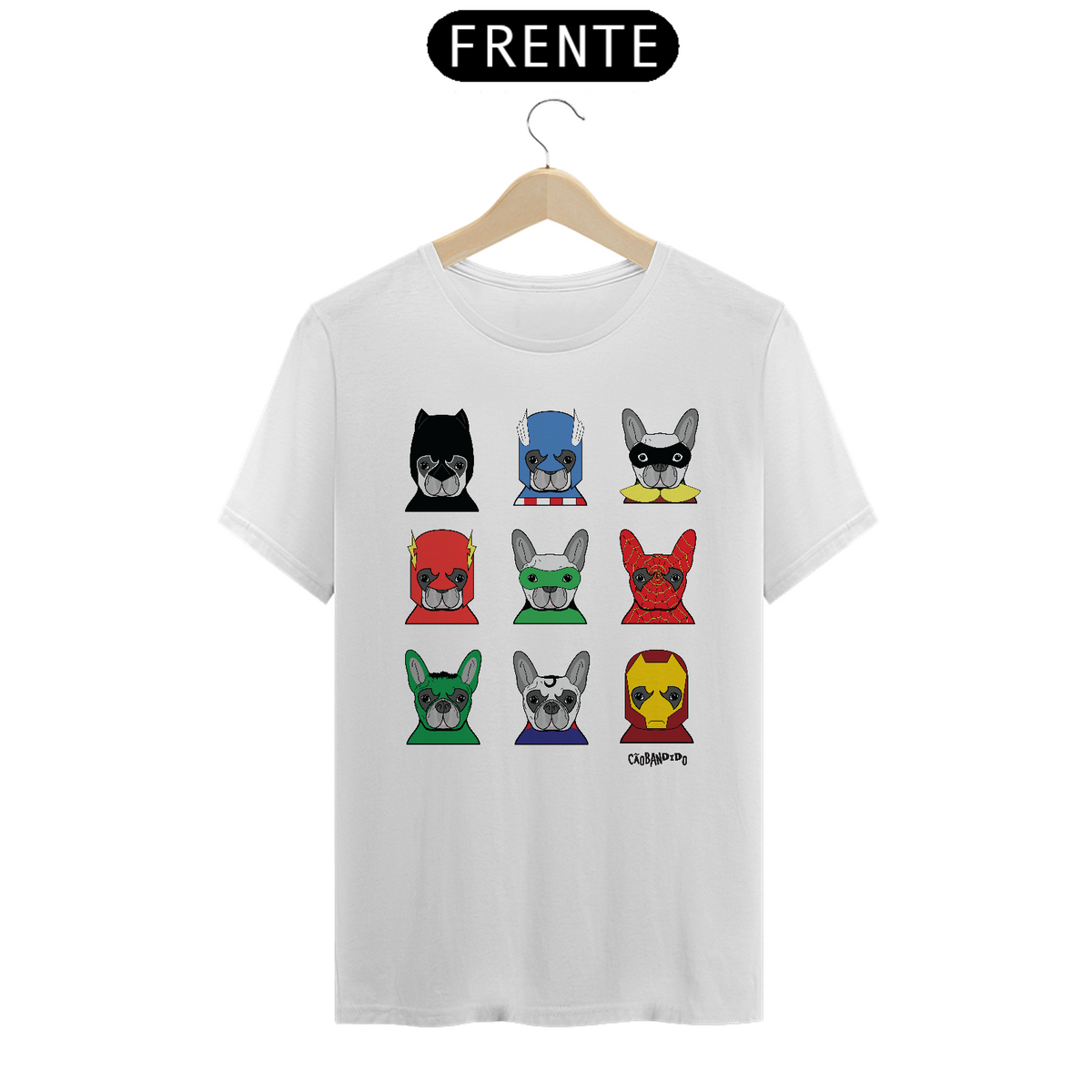 Nome do produto: Camiseta Cachorros Super-Heróis